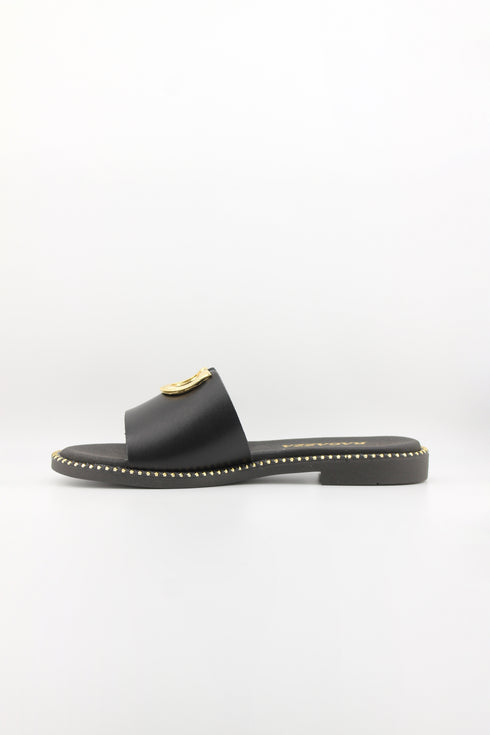 Ragazza Elegant Slide Sandal with Snake Ornament